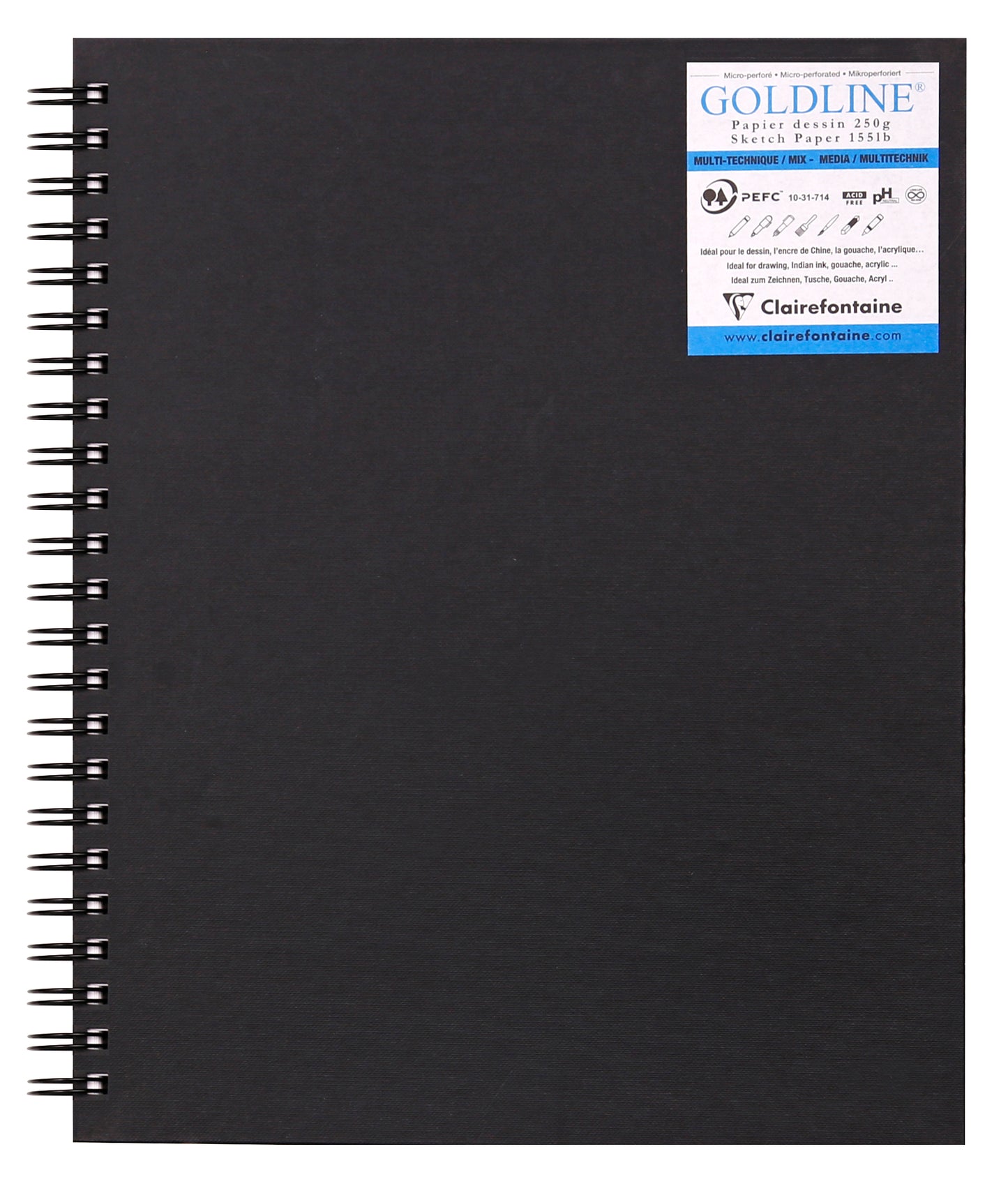 Clairefontaine Goldline Spiral Bound Sketchbooks | White Paper