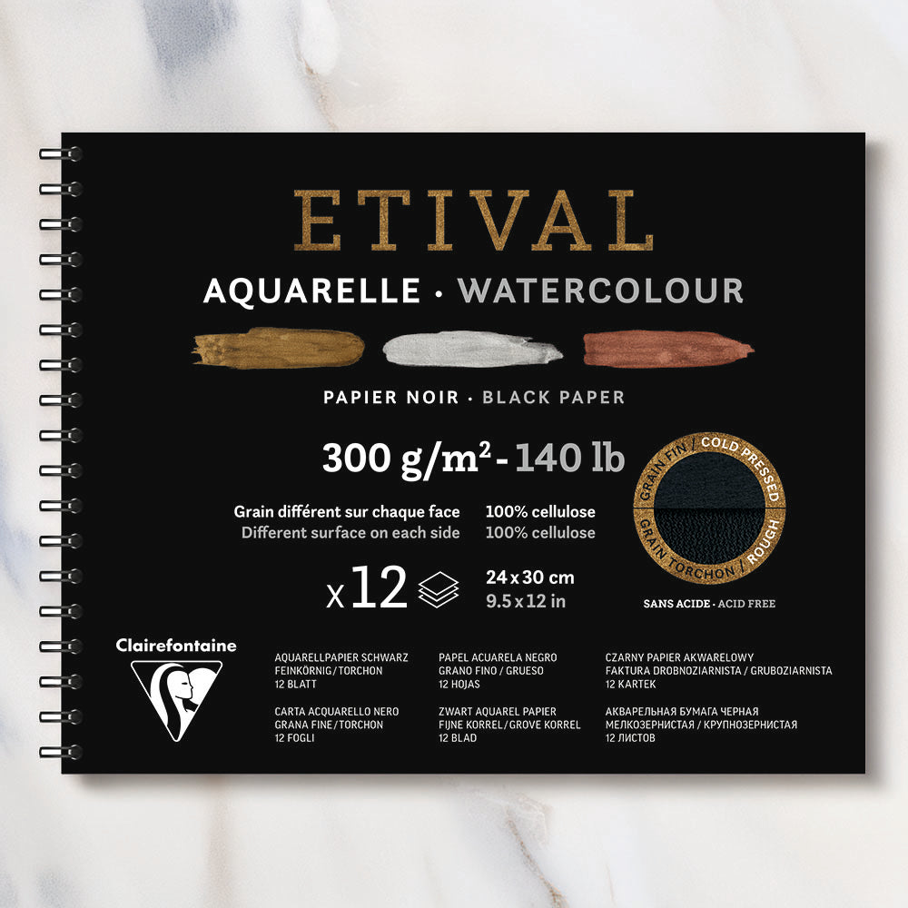 Etival Black Watercolour Pads