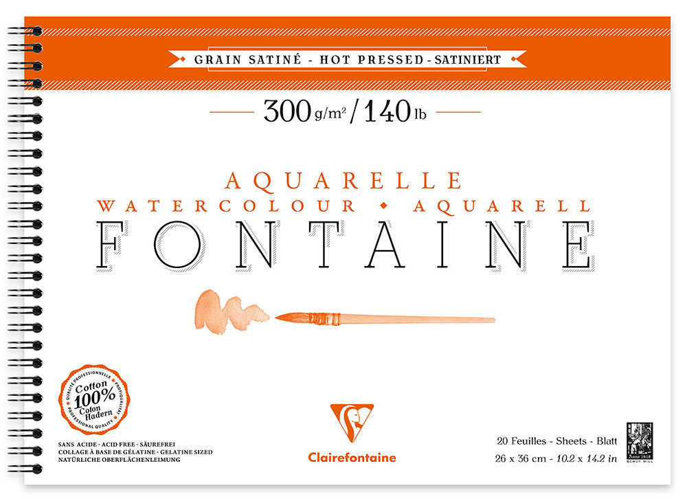 Fontaine 100% Cotton Watercolour Paper | Hot Press Pads