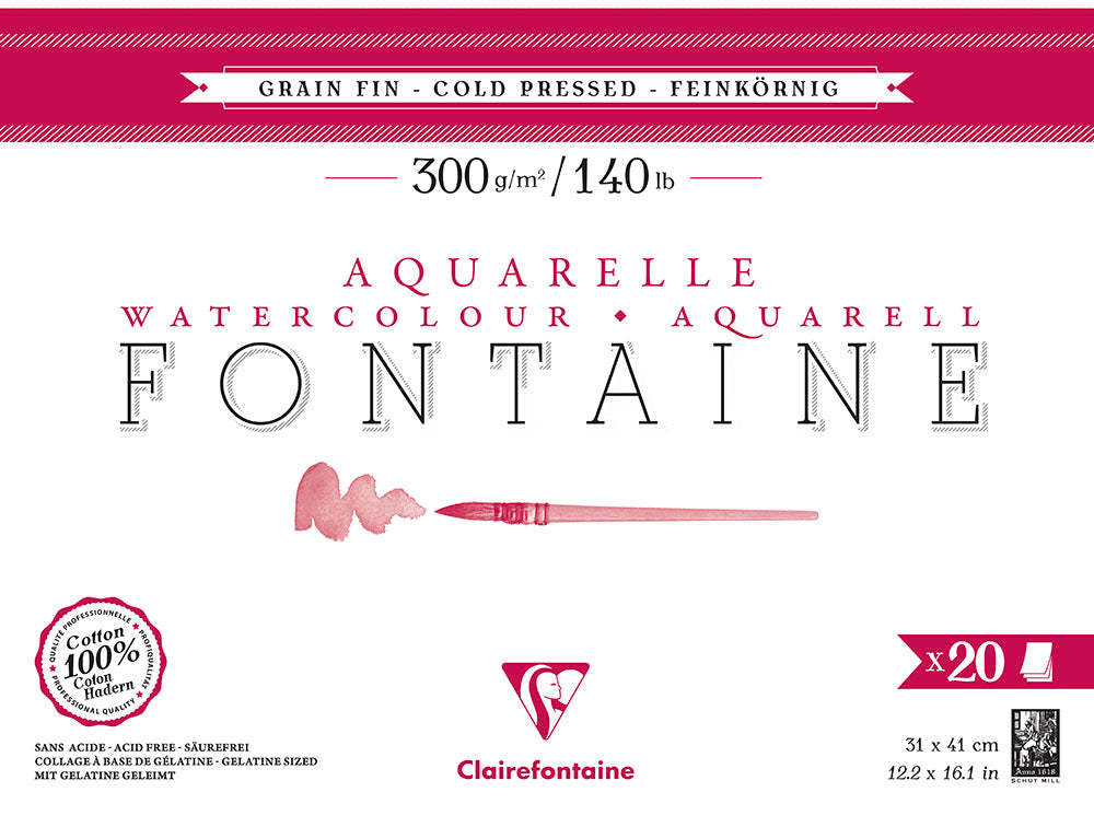 Fontaine 100% Cotton Watercolour Paper | Cold Press Blocks