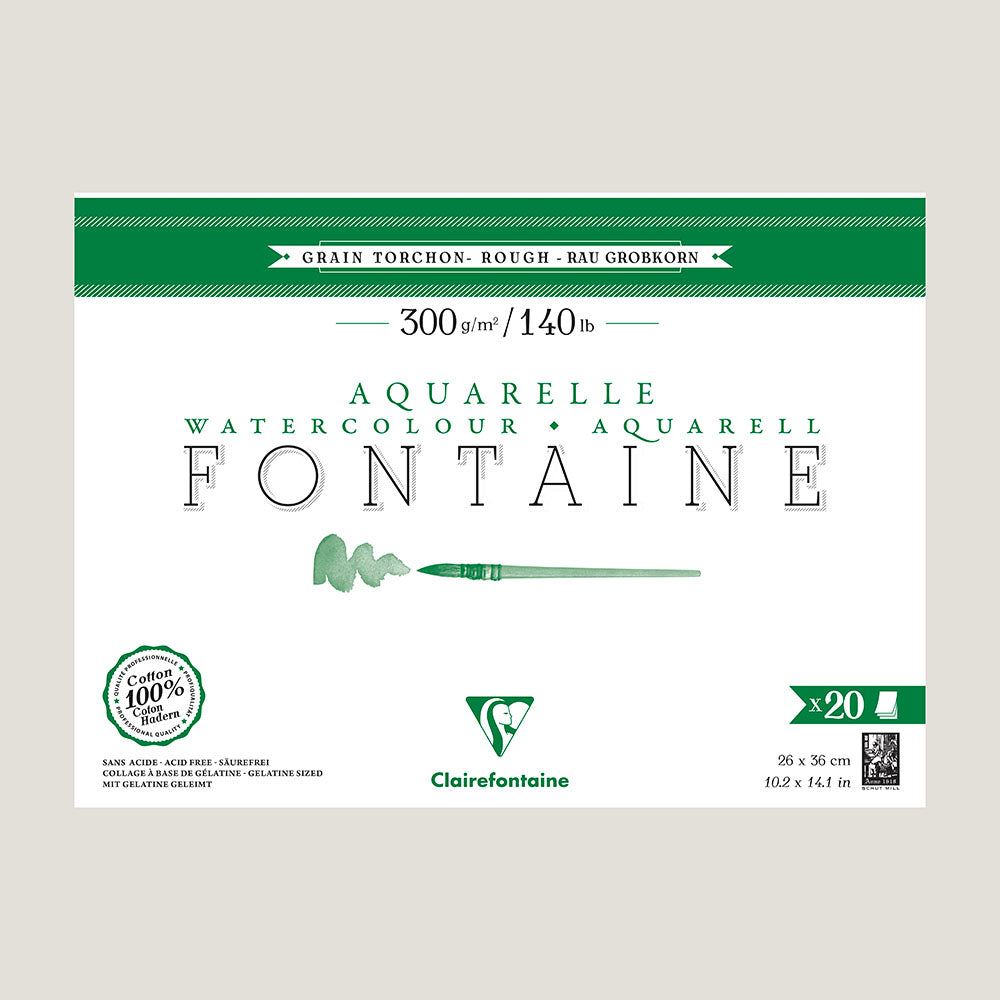 Fontaine 100% Cotton Watercolour Paper | Torchon Blocks
