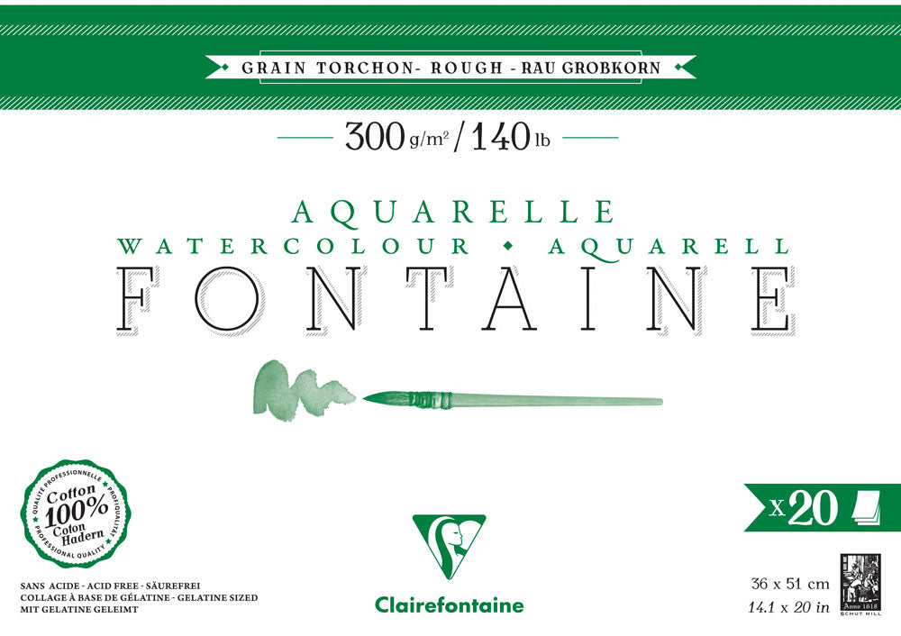 Fontaine 100% Cotton Watercolour Paper | Torchon Blocks