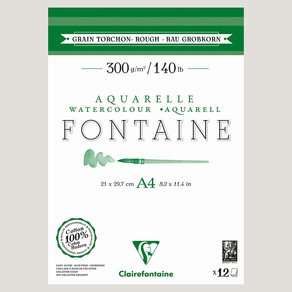 Fontaine 100% Cotton Watercolour Paper | Torchon Pads
