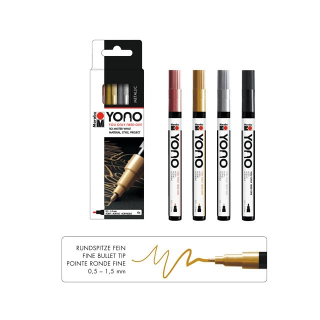 Marabu YONO Paint Marker Metallic Set of 4