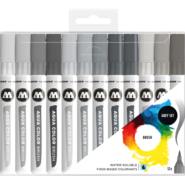 Molotow Aqua Color Brush Grey Set