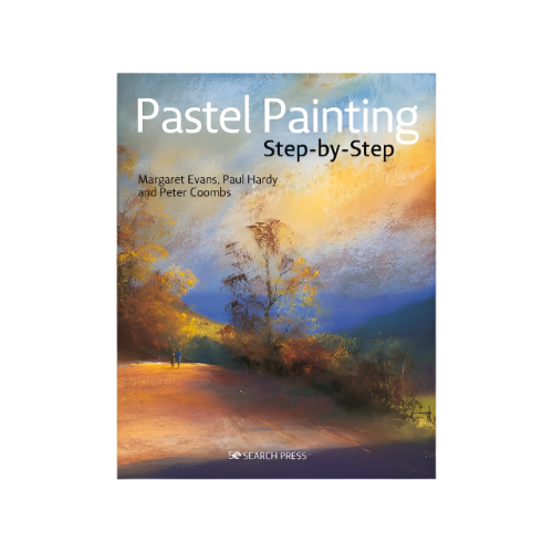 Cover of Pastel Painting Step-by-Step by Margaret Evans, Peter Coombs, and Paul Hardy, featuring a pastel landscape and flower artwork.