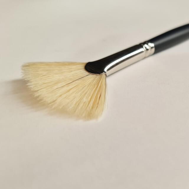 S&S Fine White Bristle Fan Brushes