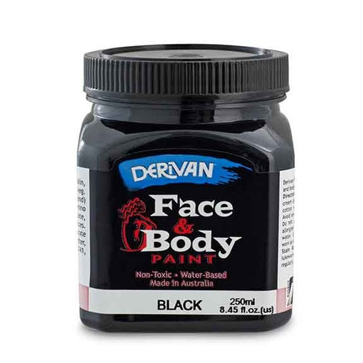 Derivan Face & Body Paint 250ml Black