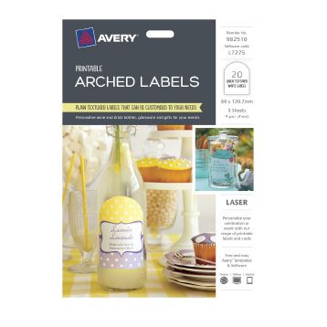 Avery Arched Labels - 20 Linen Texture