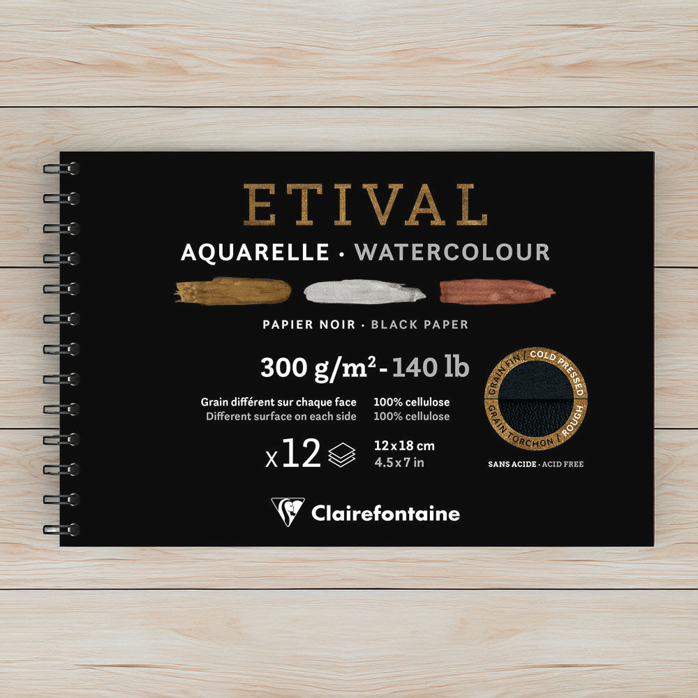 Etival Black Watercolour Pads