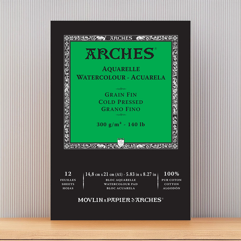 Arches 100% Cotton  300gsm Cold Press Watercolour Pads | Pad of 12