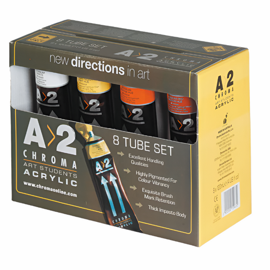 Chroma A2 Student Acrylic 120ml 8 Tube Set