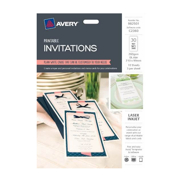 Avery DL Invitations