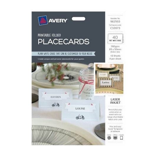 Avery Folded Placecards - Matt White