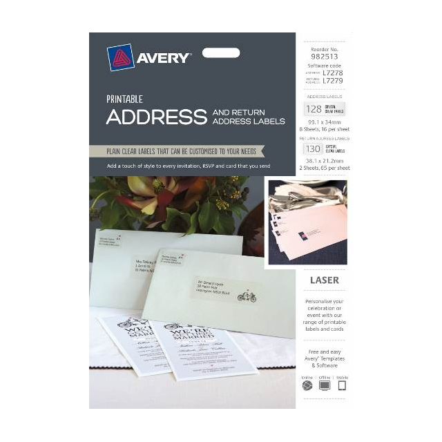 Avery Address Label Kit - Crystal Clear