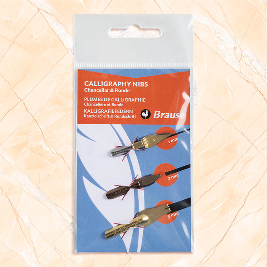 Brause Chancery & Round Style 3 Nib Card Set