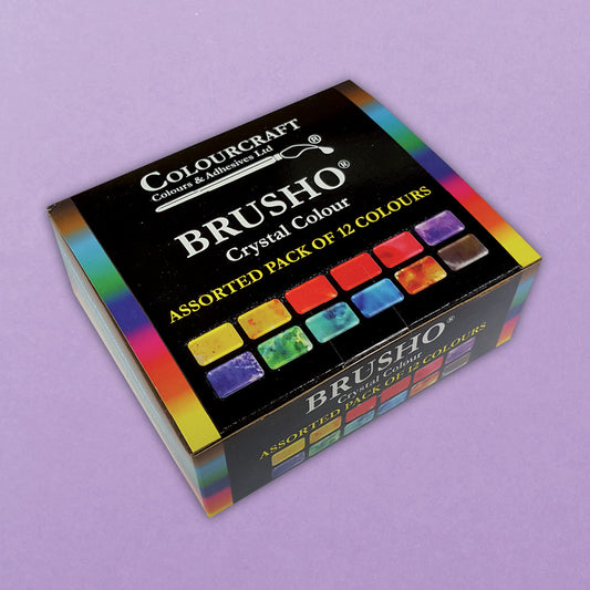 Brusho Crystal Colour Set of 12 Assorted Colours