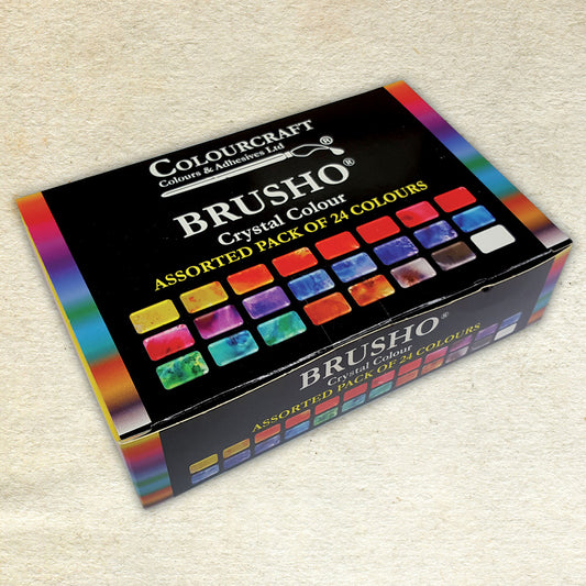 Brusho Crystal Colour Set of 24 Assorted Colours