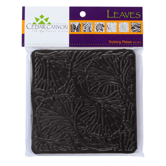 Rubbing Plate Pattern Pack of 6 - Leaves