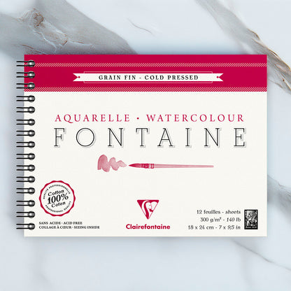 Fontaine 100% Cotton Watercolour Paper| Cold Press Spiral Pads