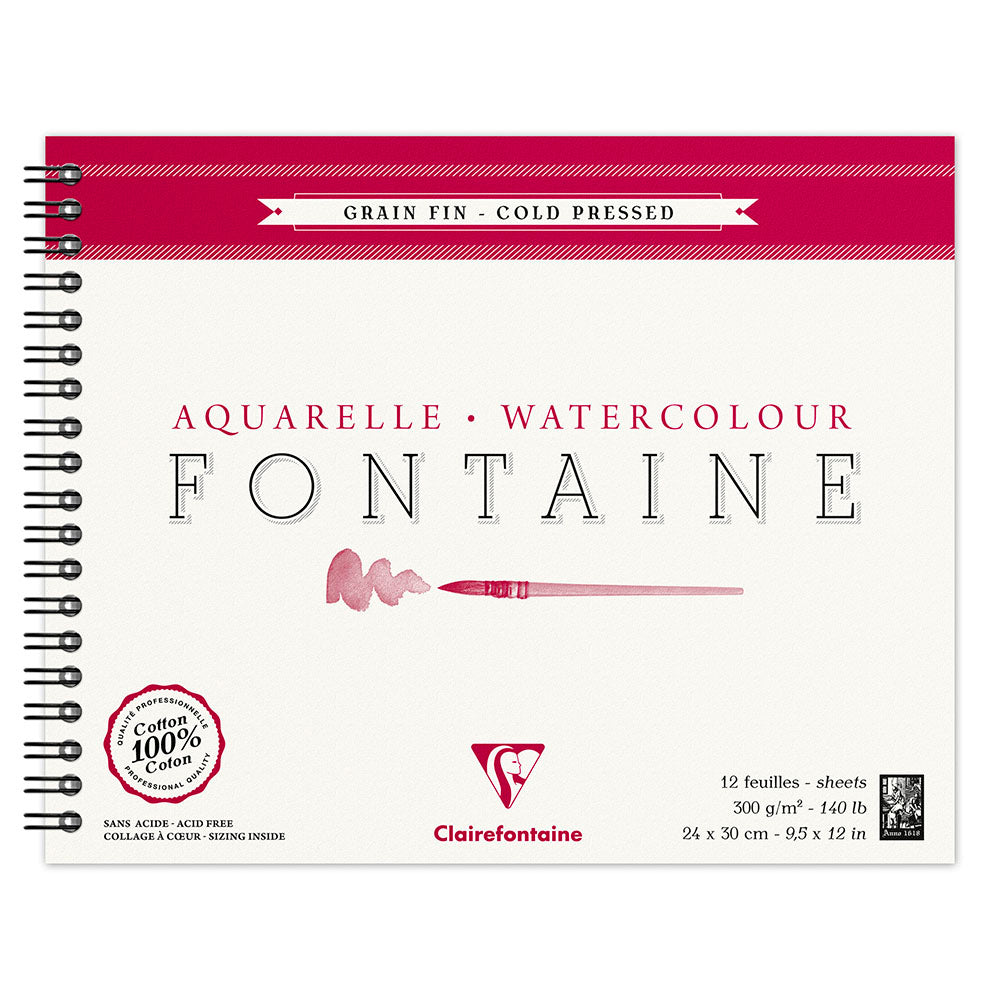 Fontaine 100% Cotton Watercolour Paper| Cold Press Spiral Pads