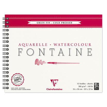 Fontaine 100% Cotton Watercolour Paper| Cold Press Spiral Pads