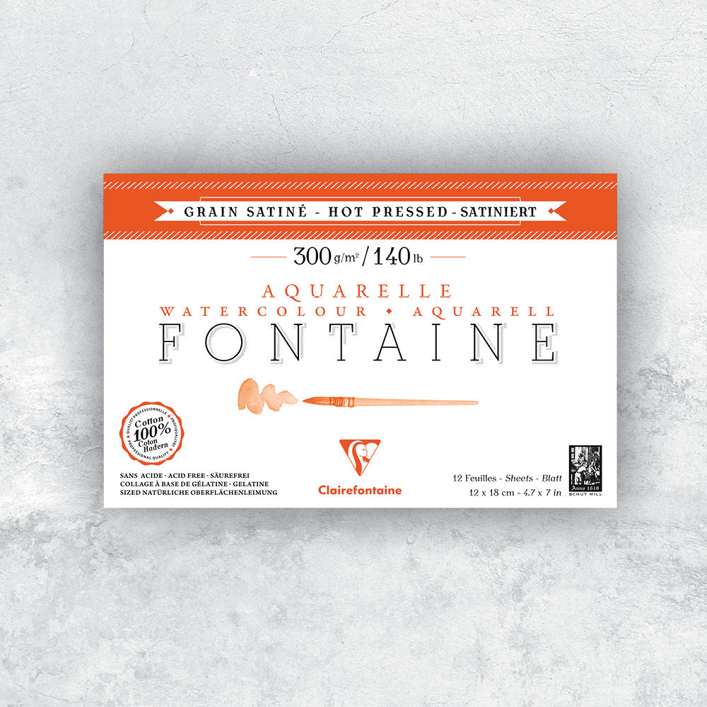 Fontaine 100% Cotton Watercolour Paper| Hot Press Pads