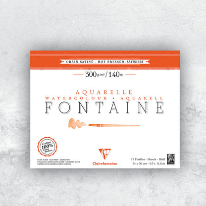 Fontaine 100% Cotton Watercolour Paper| Hot Press Pads