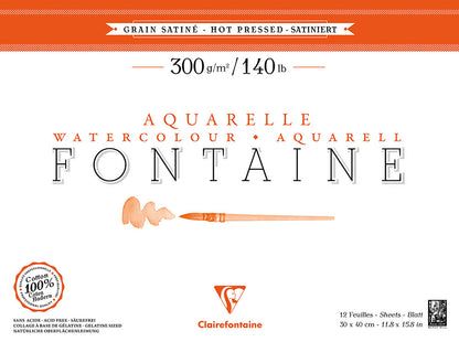 Fontaine 100% Cotton Watercolour Paper | Hot Press Pads