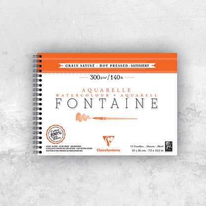 Fontaine 100% Cotton Watercolour Paper| Hot Press Pads