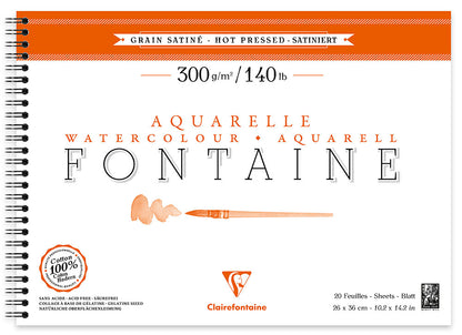 Fontaine 100% Cotton Watercolour Paper | Hot Press Pads