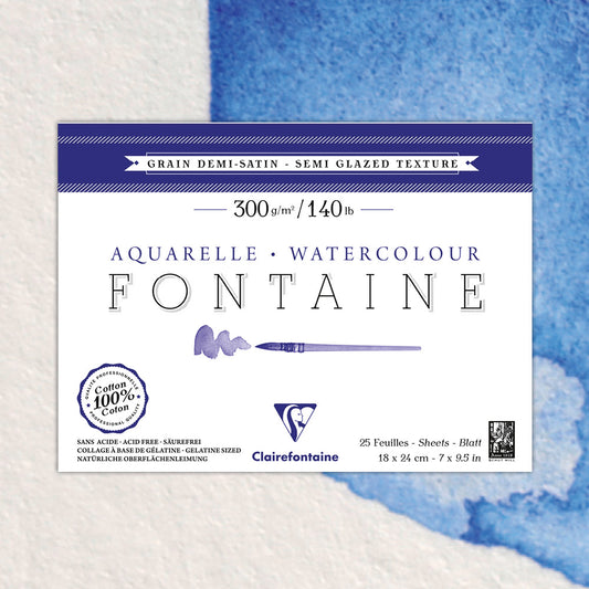 Fontaine 100% Cotton Watercolour Paper | Soft Press Blocks