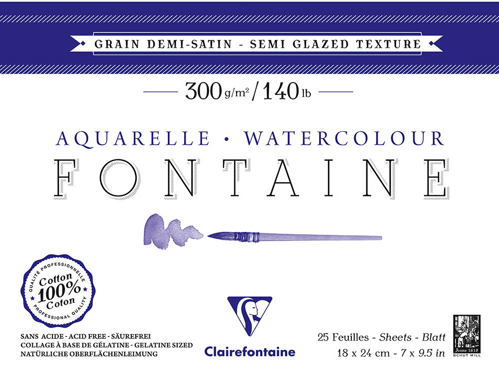 Fontaine 100 % Cotton Watercolour Paper | Soft Press Blocks