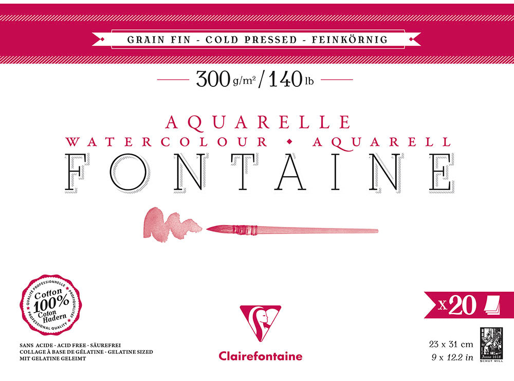 Fontaine 100% Cotton Watercolour Paper | Cold Press Blocks