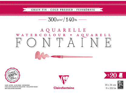 Fontaine 100% Cotton Watercolour Paper | Cold Press Blocks