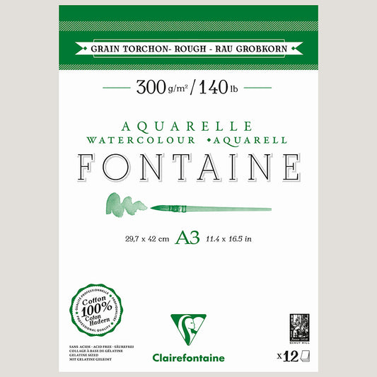 Fontaine 100% Cotton Watercolour Paper | Torchon Pads