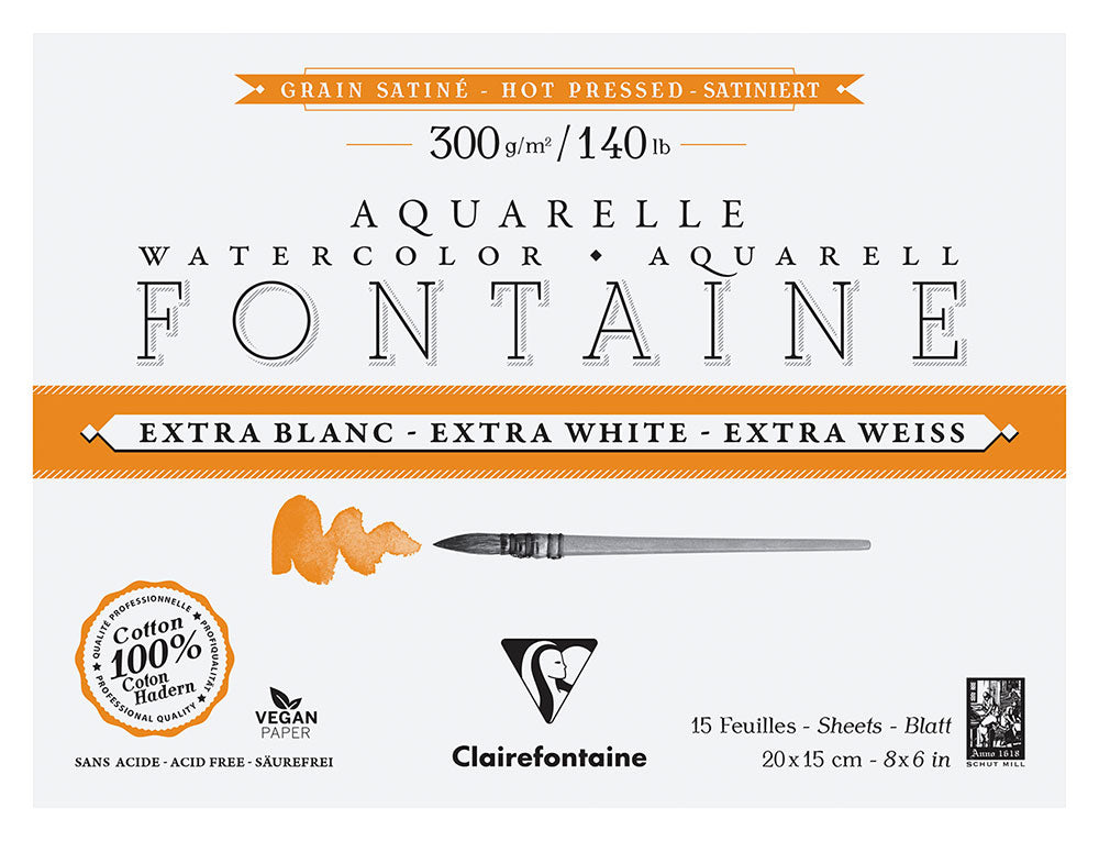 Fontaine 100% Cotton EW Watercolour Paper | Hot Press Blocks