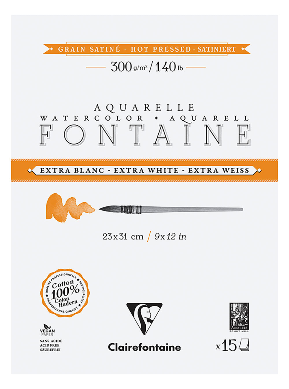 Fontaine 100% Cotton EW Watercolour Paper | Hot Press Blocks