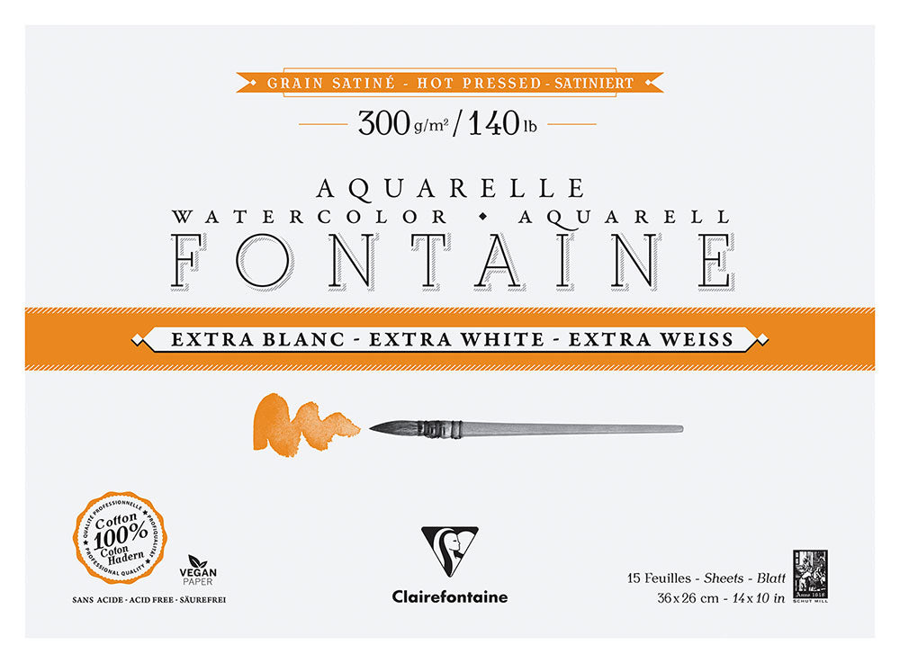 Fontaine 100% Cotton EW Watercolour Paper | Hot Press Blocks