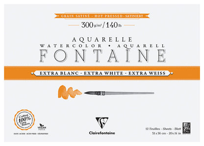 Fontaine 100% Cotton EW Watercolour Paper | Hot Press Blocks