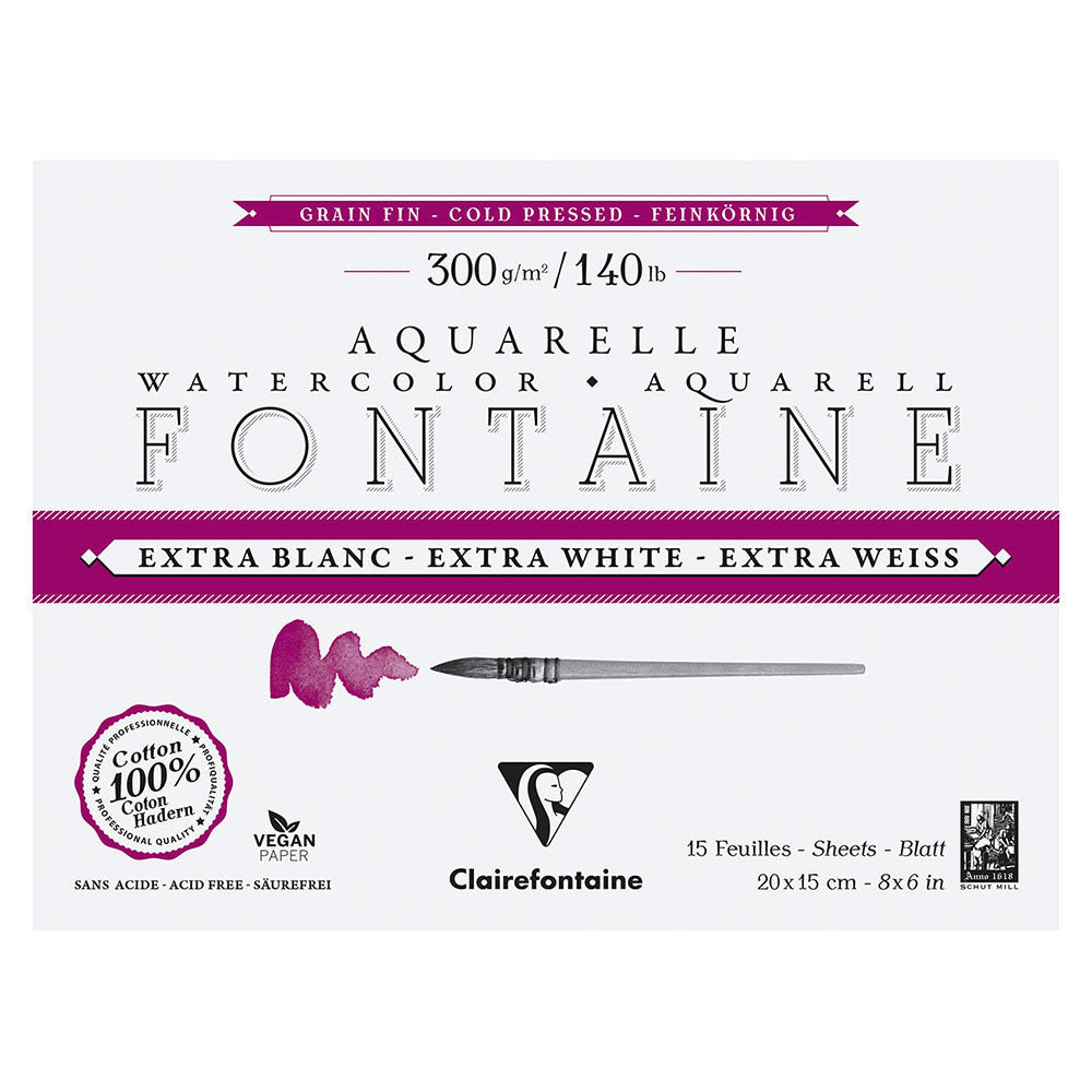 Fontaine 100% Cotton EW Watercolour Paper| Cold Press Blocks