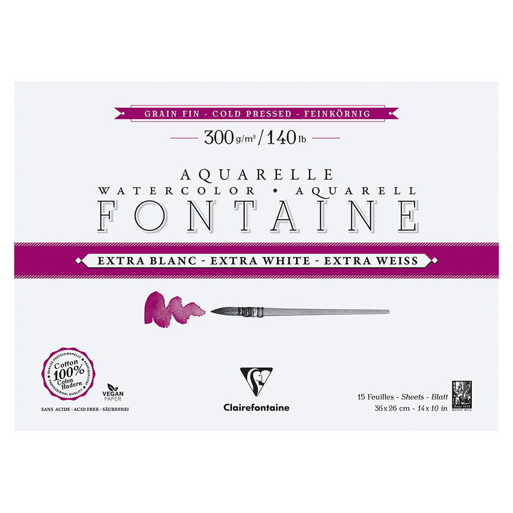 Fontaine 100% Cotton EW Watercolour Paper| Cold Press Blocks