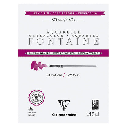 Fontaine 100% Cotton EW Watercolour Paper| Cold Press Blocks