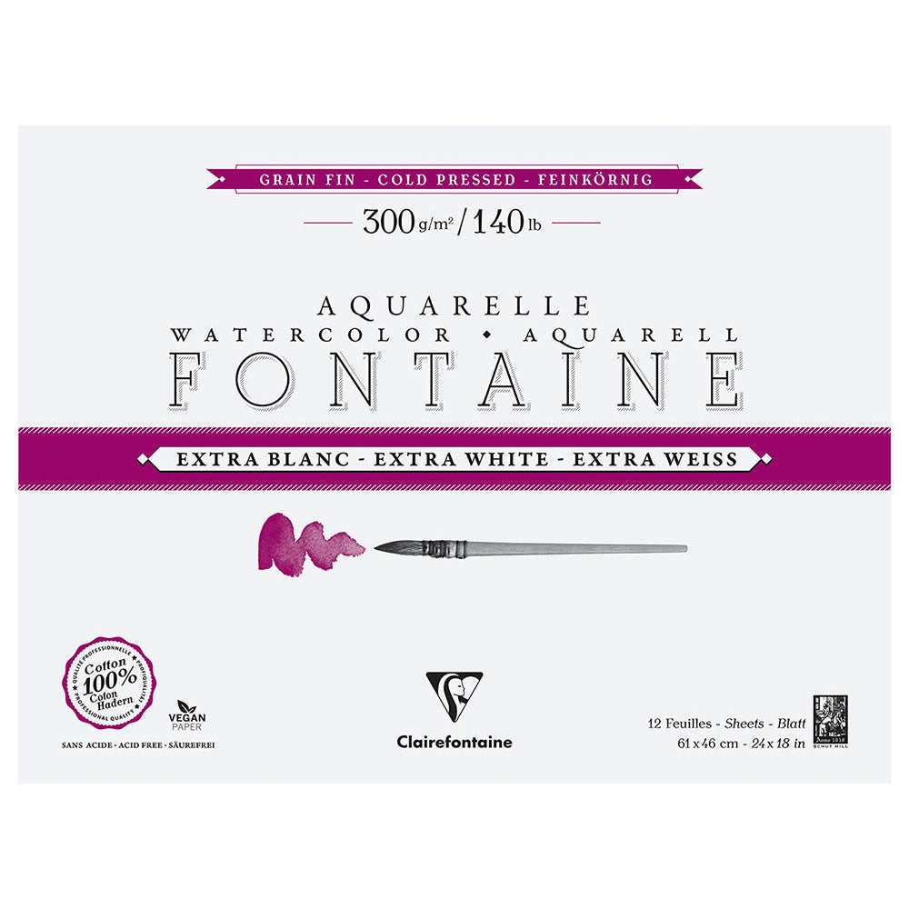 Fontaine 100% Cotton EW Watercolour Paper| Cold Press Blocks