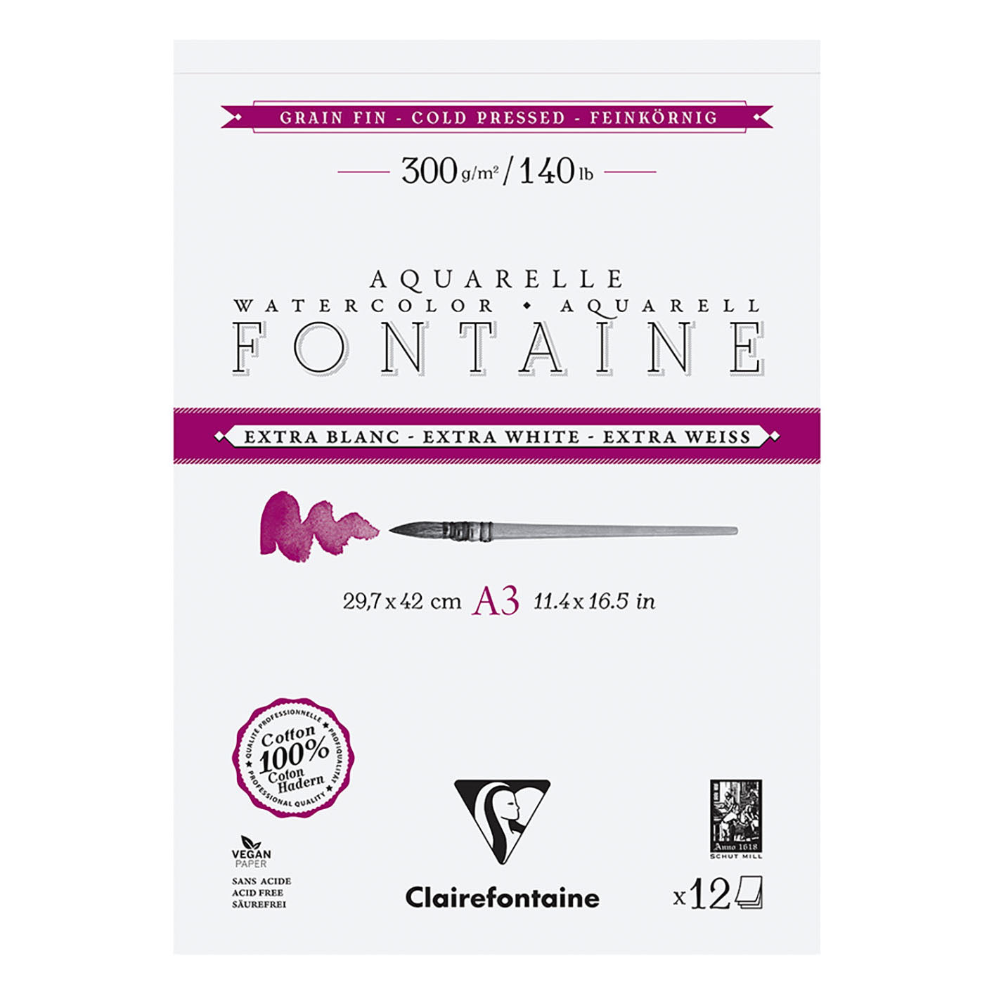 Fontaine 100% Cotton EW Watercolour Paper| Cold Press Pads