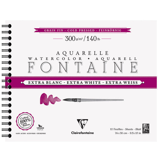 Fontaine 100% Cotton EW Watercolour Paper| Cold Press Spiral Pads