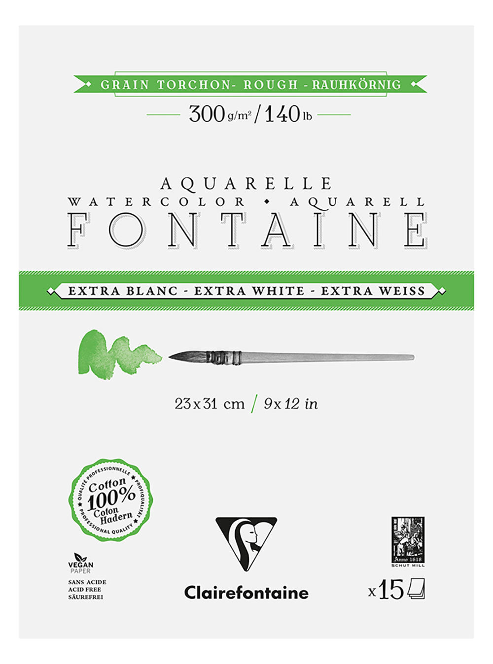 Fontaine 100% Cotton Extra White Watercolour Paper I Rough Grain Blocks