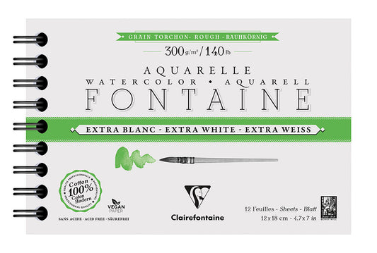Fontaine 100% Cotton Extra White Watercolour Paper I Spiral Pads