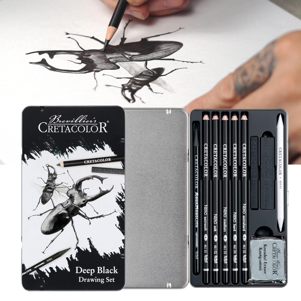 Cretacolor Deep Black Drawing Set