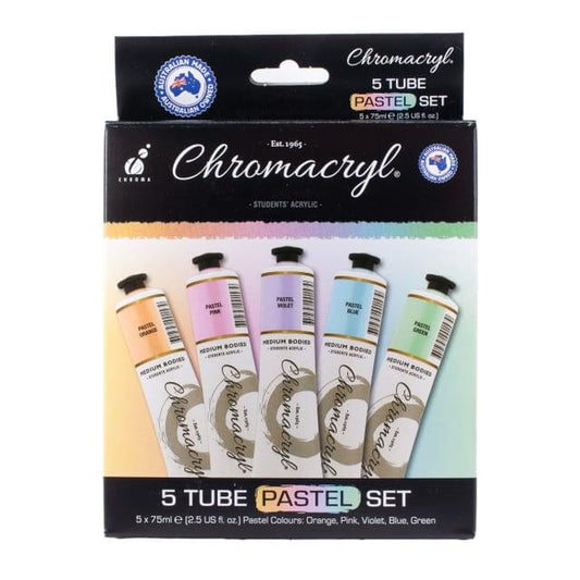 Chromacryl Student 75ml Pastel Colours Set